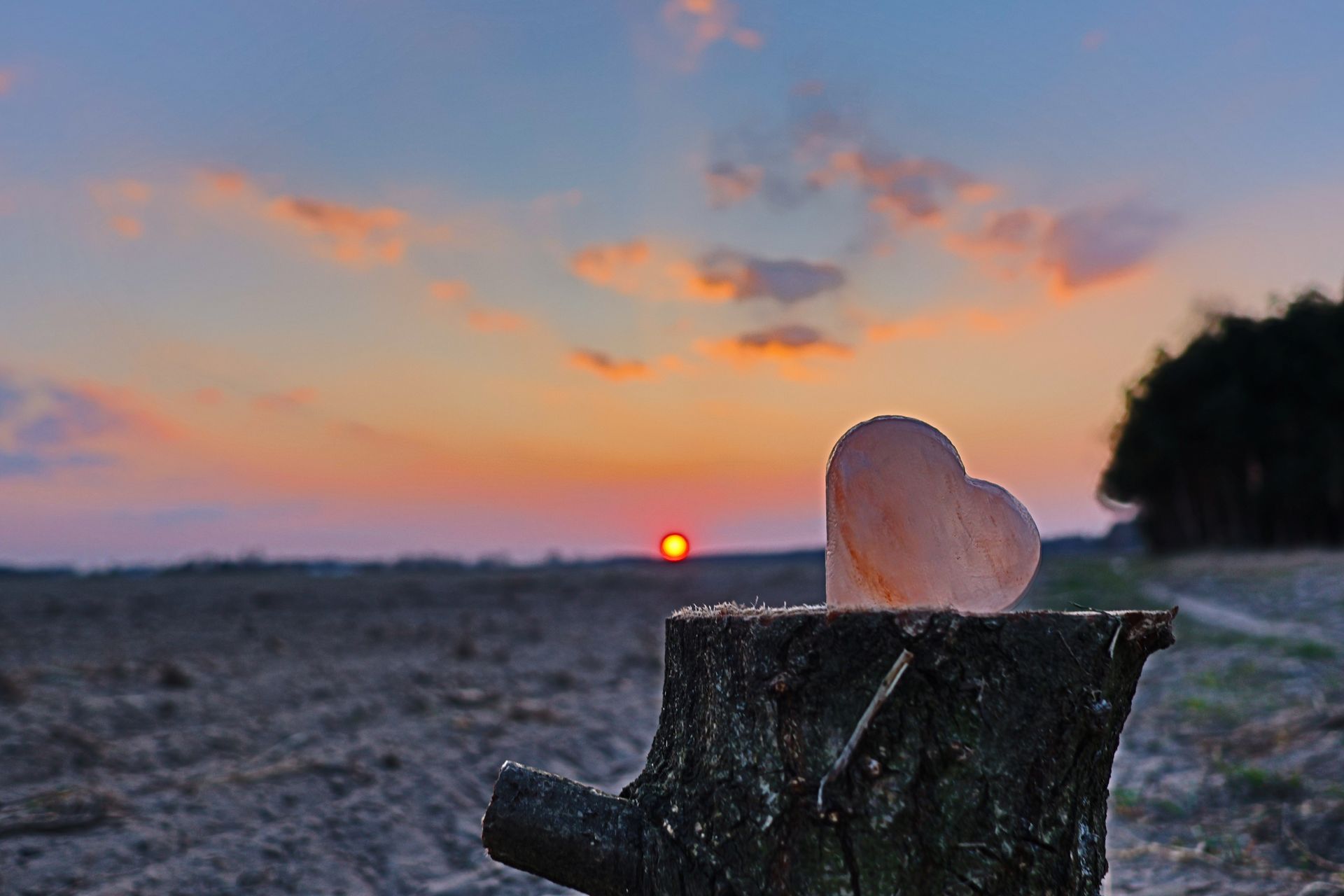 Wielickie serce w blasku zachodu
